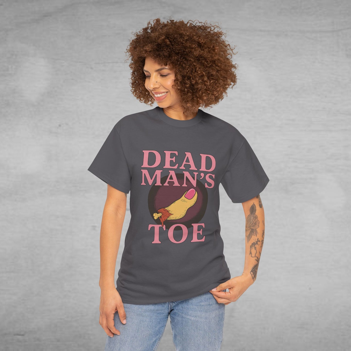 Pink Dead Man's Toe Heavy Cotton Tee, Funny Graphic Shirt, Halloween Costume Party Tee, Unique Gift Idea, Casual Wear, Hocus Pocus
