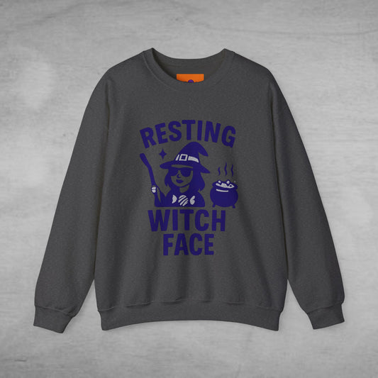 Resting Witch Face Crewneck Sweatshirt | Halloween Sweatshirt