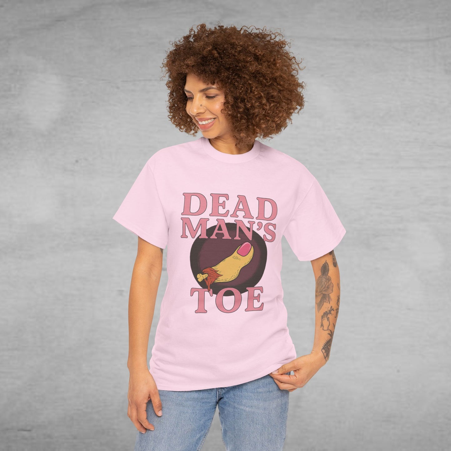 Pink Dead Man's Toe Heavy Cotton Tee, Funny Graphic Shirt, Halloween Costume Party Tee, Unique Gift Idea, Casual Wear, Hocus Pocus