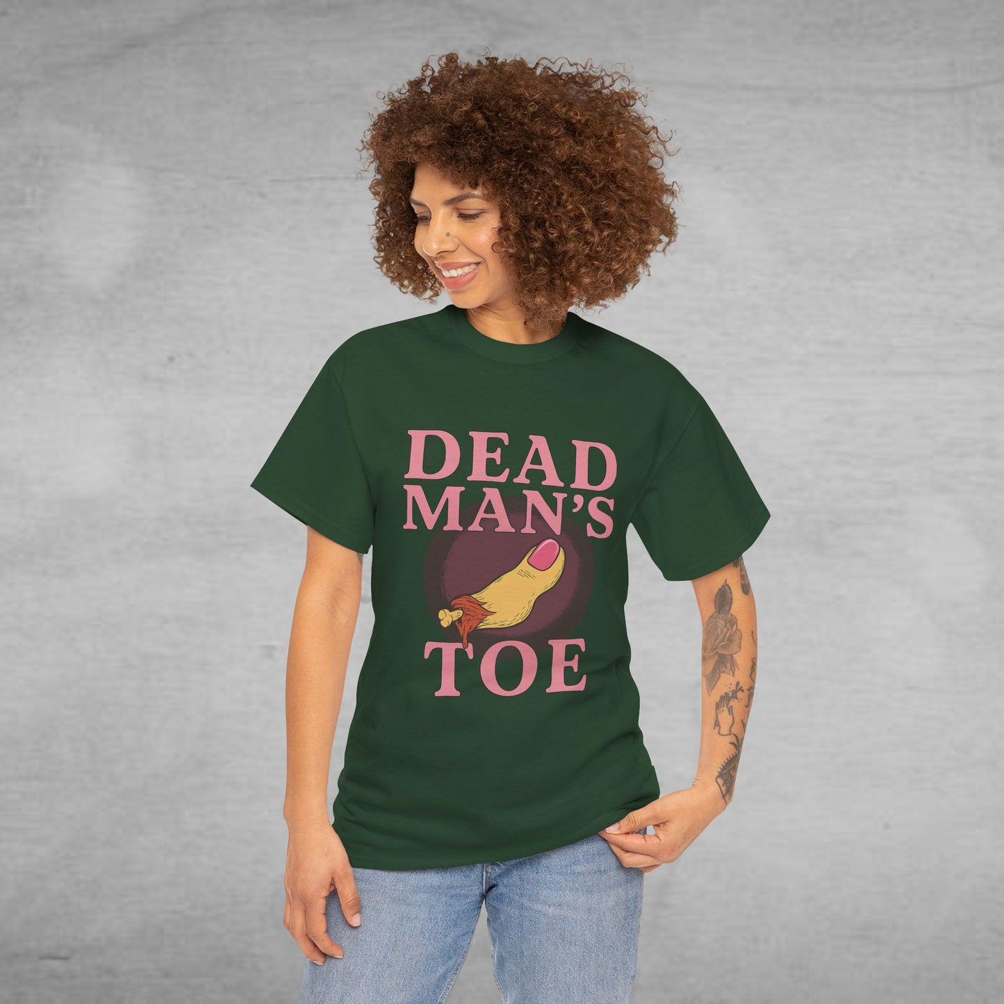 Pink Dead Man's Toe Heavy Cotton Tee, Funny Graphic Shirt, Halloween Costume Party Tee, Unique Gift Idea, Casual Wear, Hocus Pocus