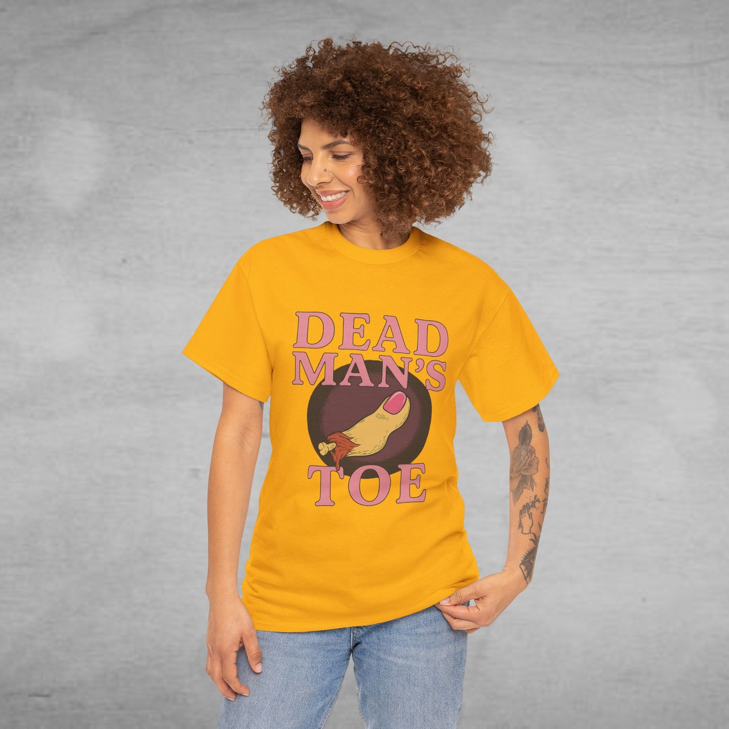 Pink Dead Man's Toe Heavy Cotton Tee, Funny Graphic Shirt, Halloween Costume Party Tee, Unique Gift Idea, Casual Wear, Hocus Pocus