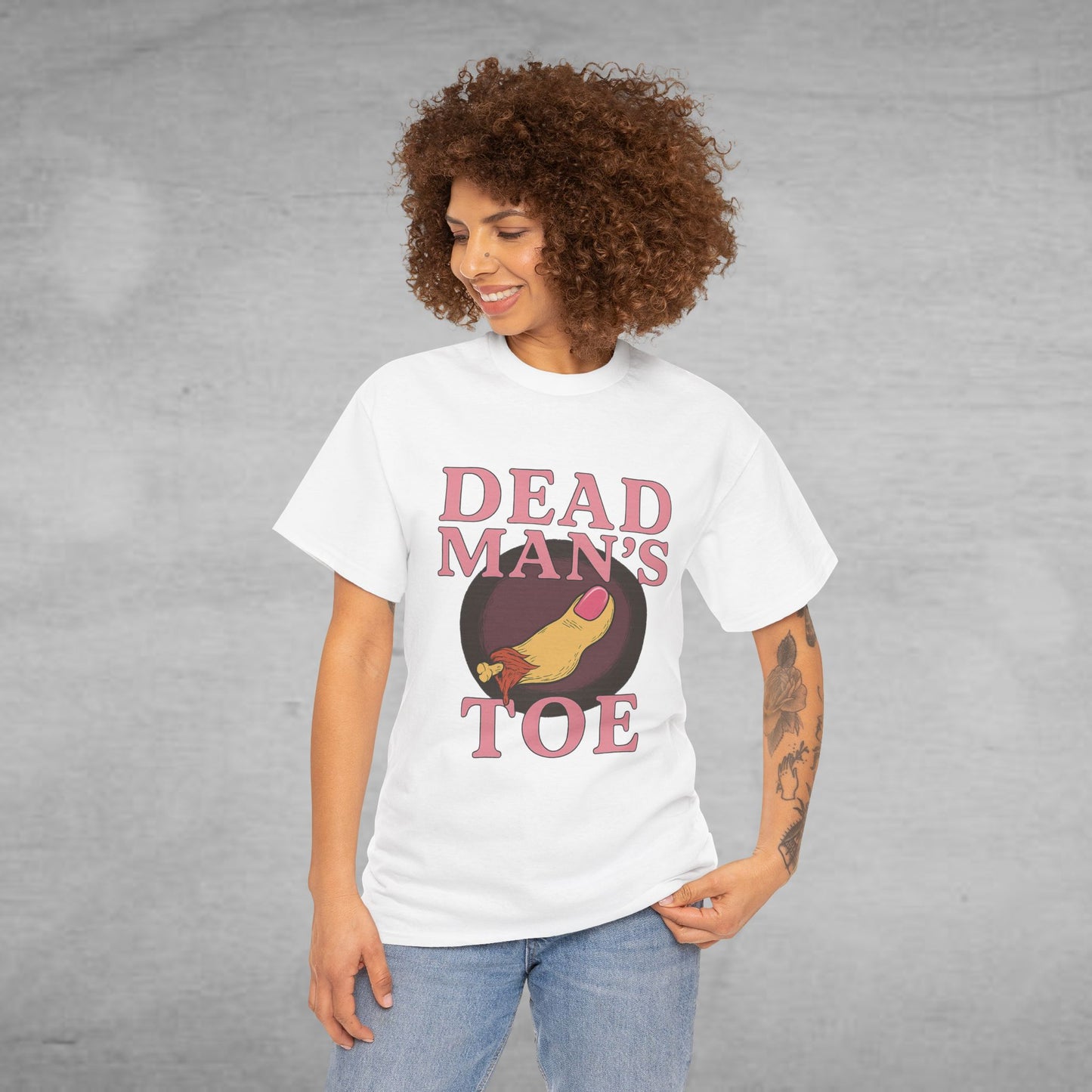 Pink Dead Man's Toe Heavy Cotton Tee, Funny Graphic Shirt, Halloween Costume Party Tee, Unique Gift Idea, Casual Wear, Hocus Pocus