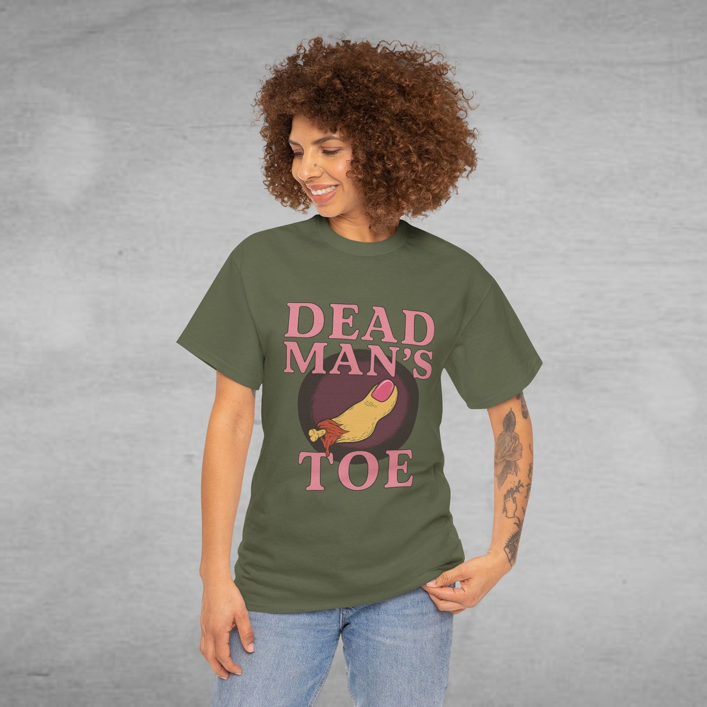 Pink Dead Man's Toe Heavy Cotton Tee, Funny Graphic Shirt, Halloween Costume Party Tee, Unique Gift Idea, Casual Wear, Hocus Pocus