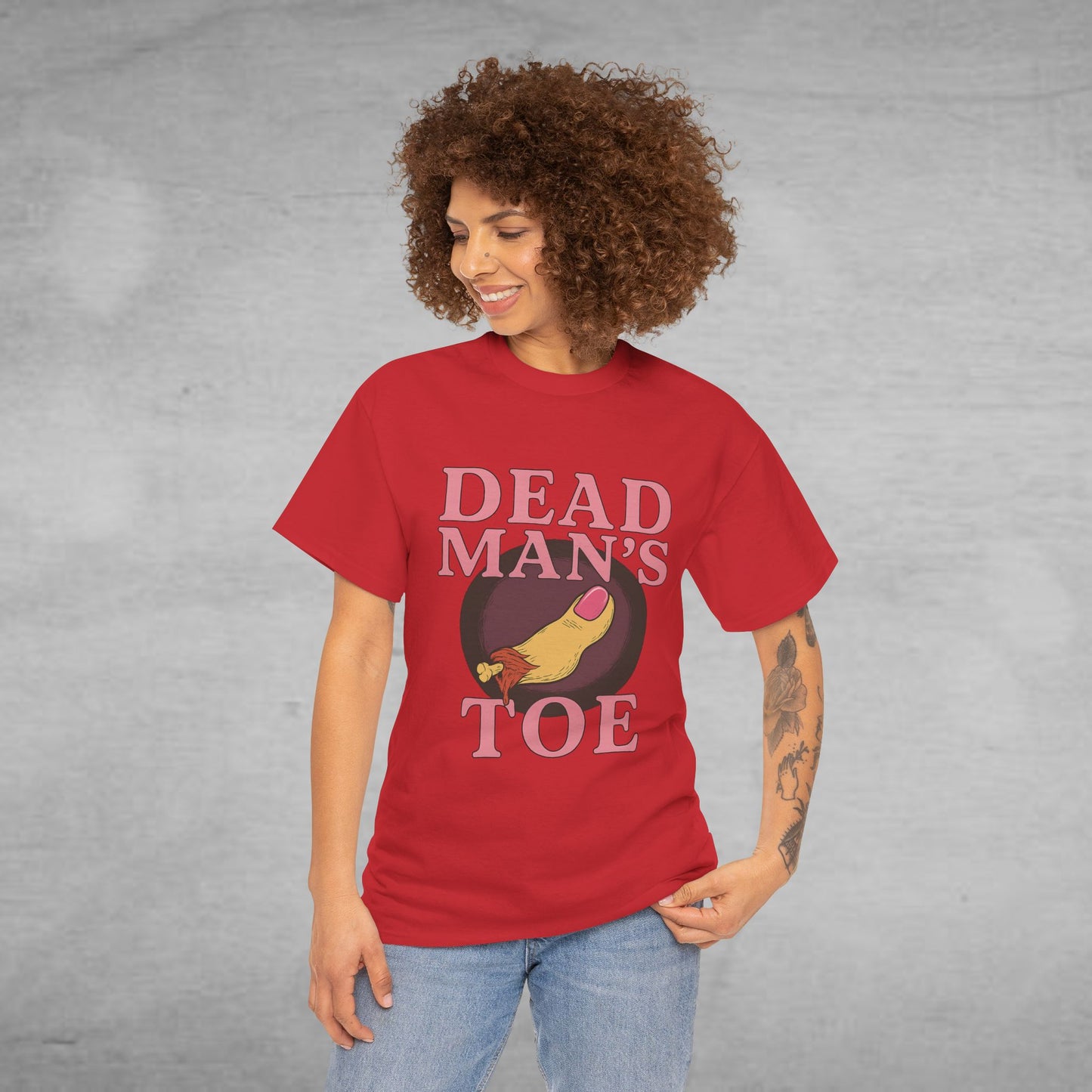 Pink Dead Man's Toe Heavy Cotton Tee, Funny Graphic Shirt, Halloween Costume Party Tee, Unique Gift Idea, Casual Wear, Hocus Pocus