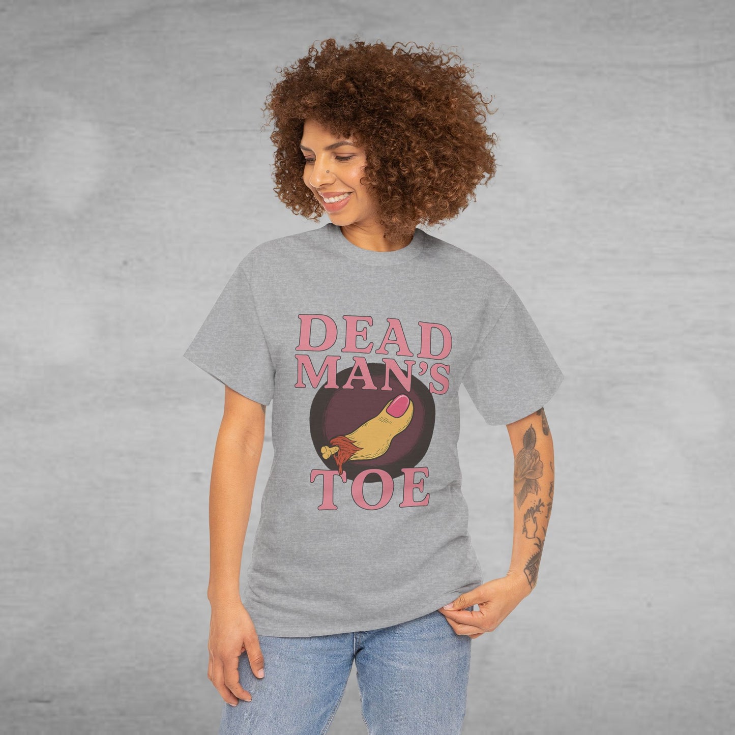 Pink Dead Man's Toe Heavy Cotton Tee, Funny Graphic Shirt, Halloween Costume Party Tee, Unique Gift Idea, Casual Wear, Hocus Pocus