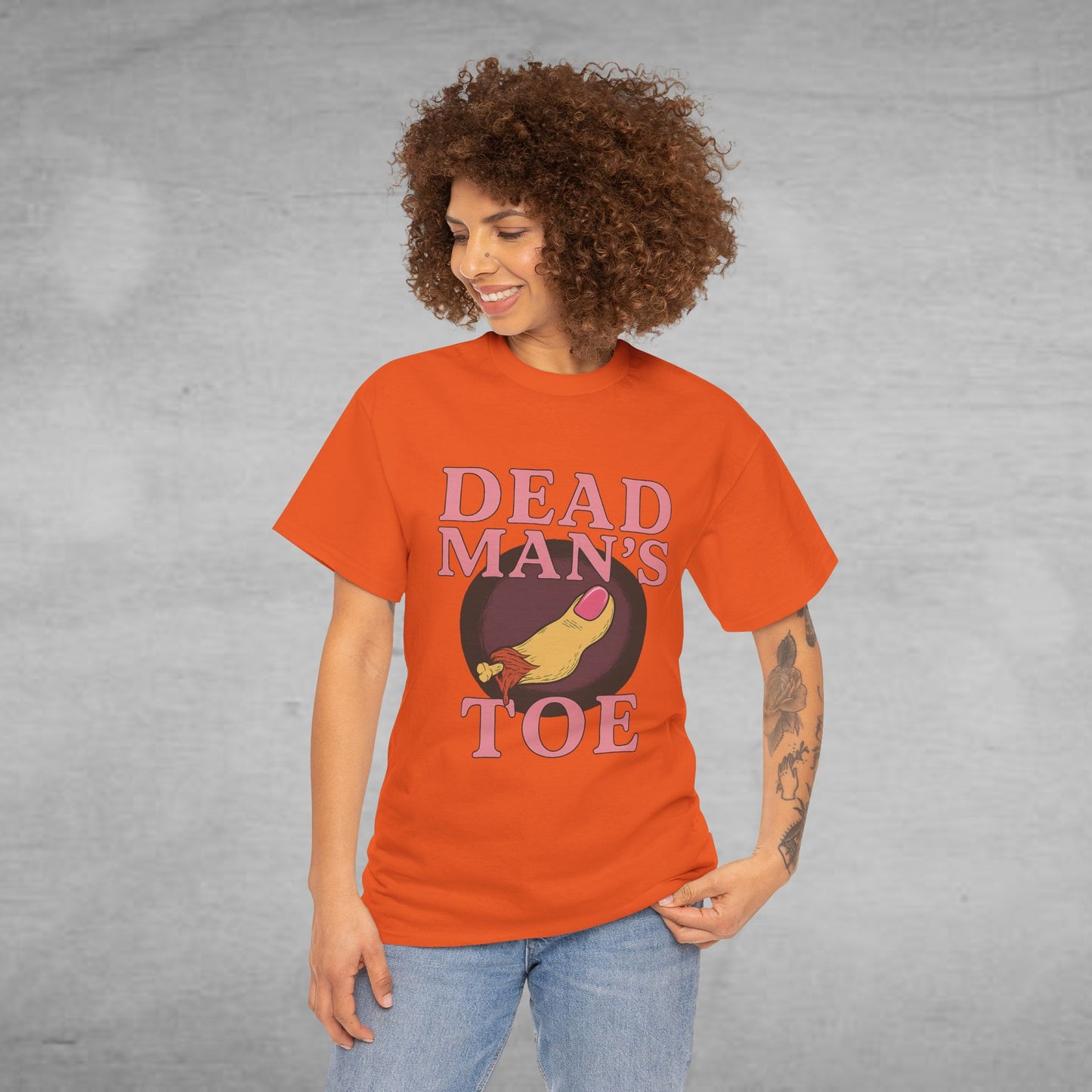 Pink Dead Man's Toe Heavy Cotton Tee, Funny Graphic Shirt, Halloween Costume Party Tee, Unique Gift Idea, Casual Wear, Hocus Pocus