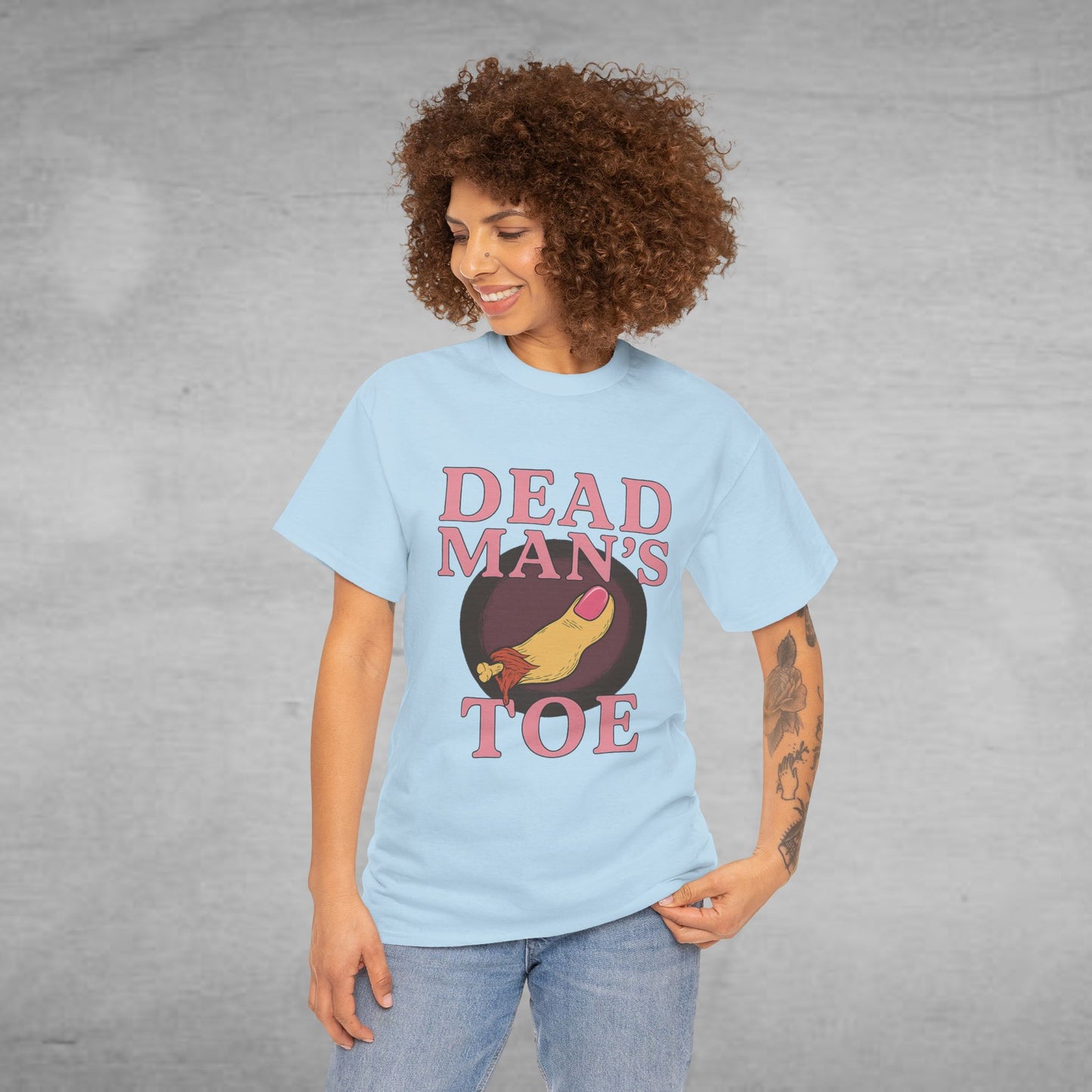 Pink Dead Man's Toe Heavy Cotton Tee, Funny Graphic Shirt, Halloween Costume Party Tee, Unique Gift Idea, Casual Wear, Hocus Pocus