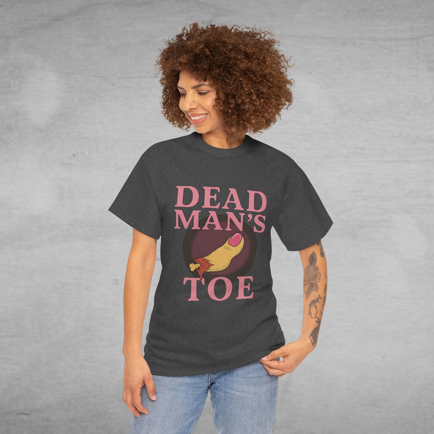 Pink Dead Man's Toe Heavy Cotton Tee, Funny Graphic Shirt, Halloween Costume Party Tee, Unique Gift Idea, Casual Wear, Hocus Pocus
