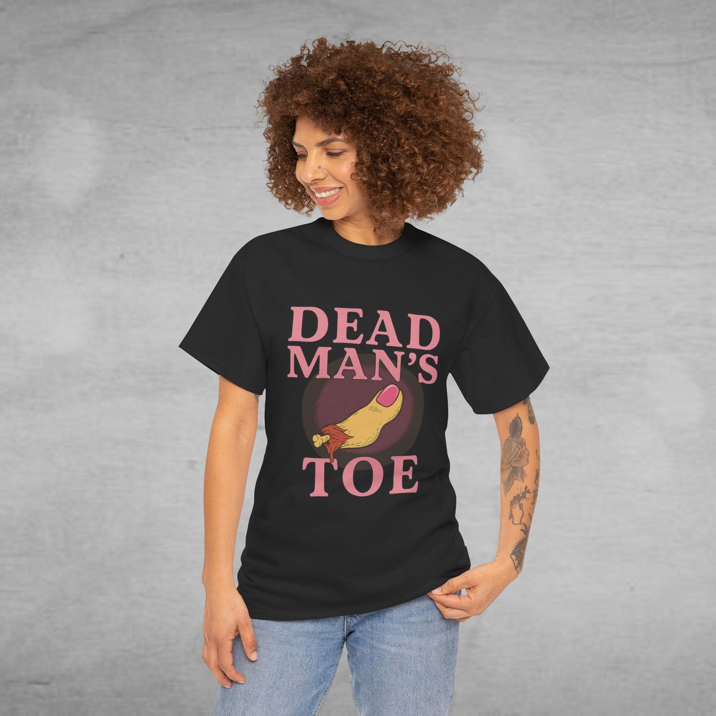 Pink Dead Man's Toe Heavy Cotton Tee, Funny Graphic Shirt, Halloween Costume Party Tee, Unique Gift Idea, Casual Wear, Hocus Pocus
