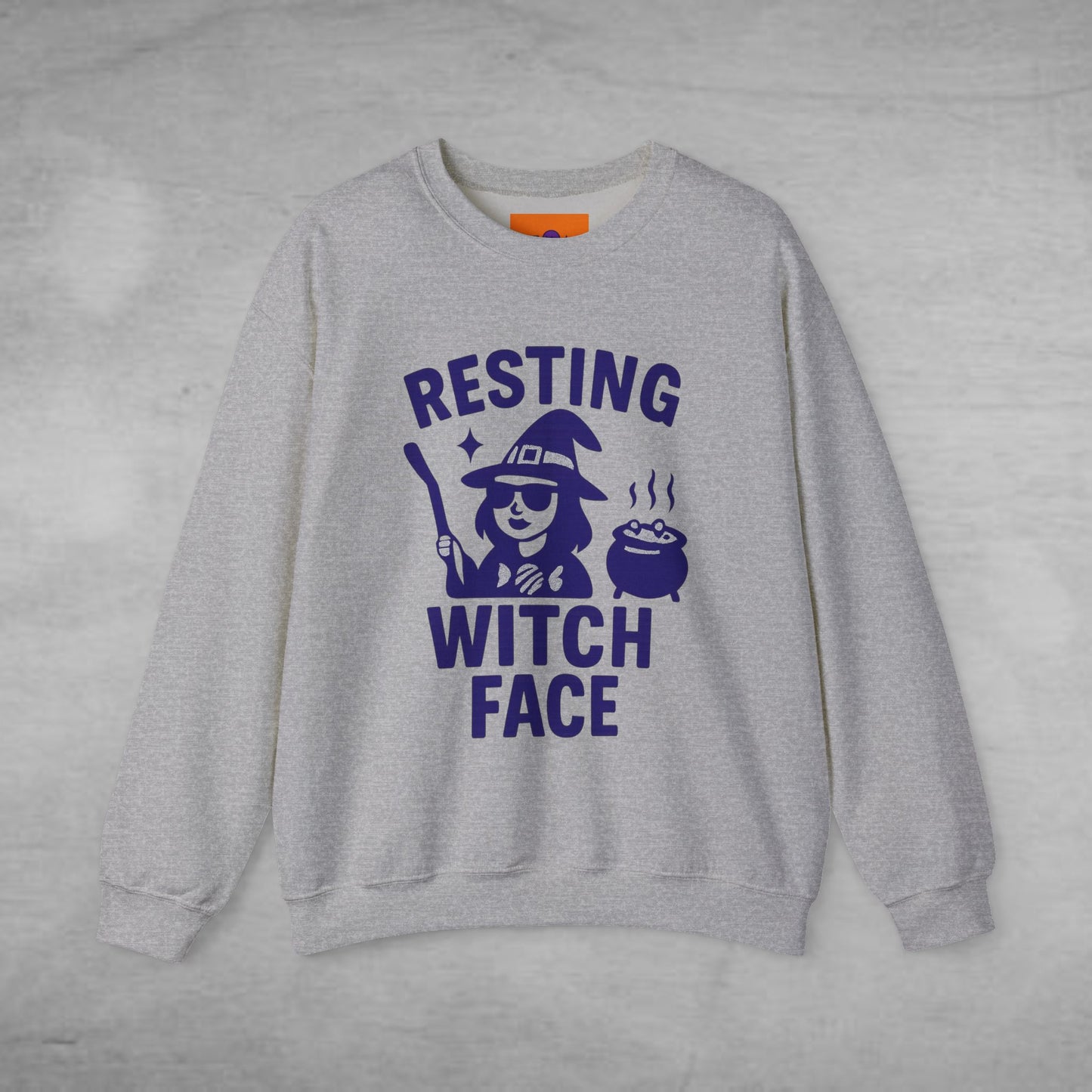 Resting Witch Face Crewneck Sweatshirt | Halloween Sweatshirt
